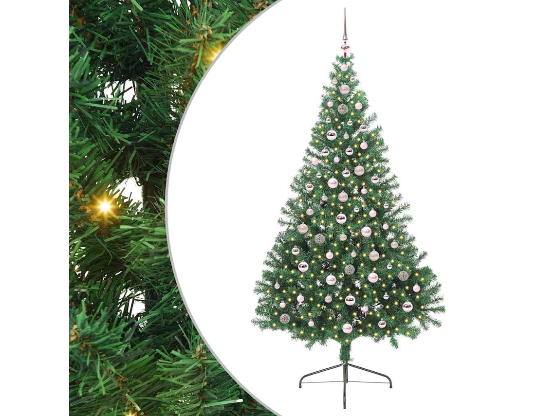 Conjunto 1 Decoração De Árvore De Natal Vidaxl Verde Pvc (240 Cm)