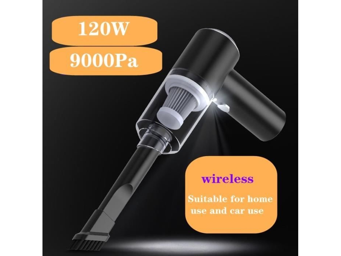 Aspirador de Mão Mini Aspirador de Carro Acessório para Carro Aspirador de Carro Sem Fio 9000Pa 120W Alto 001 Pretob