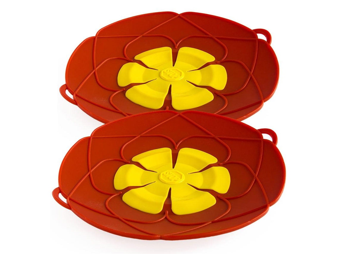 Conjunto De 2 Tampas De Silicone Para Transbordamento Panelas/ Tampa Multiuso, Várias Cores, Ff, Ed