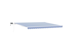 Toldo Retrátil Azul e Branco 450x300 Cm Poliéster e Alumínio MAISON EXCLUSIVE