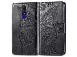 Capa De Couro Com Aba Horizontal, Estampa De Borboletas E Flores Em Relevo, Para Oppo F11, Com Suporte, Compartimentos Para Cartões, Carteira E Cordão