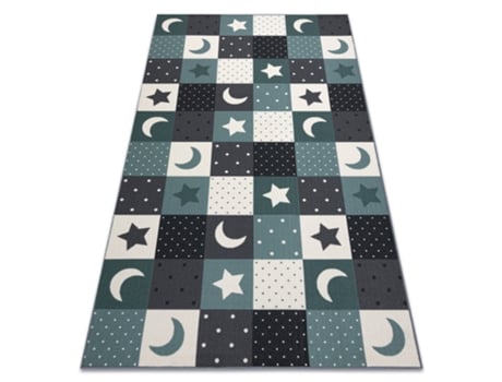 Tapete Para Crianças Stars Estrelas Turquês/Cinzento (100 x 150 cm)