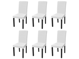 Vidaxl 6 Pcs Capas Extensíveis Para Cadeiras Branco