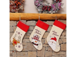 Meias De Natal Bordadas Criativas Papai Noel Boneco De Neve Saco De Presente Pingente A1018 62 Olysi Shop (pacote Com 3)