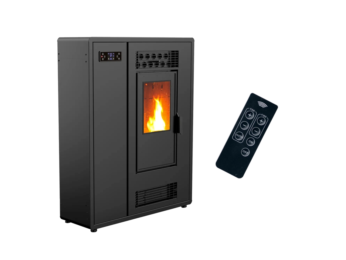 Salamandra Pellets A Ar Slim Astral 12,2 Kw Preto Sannover