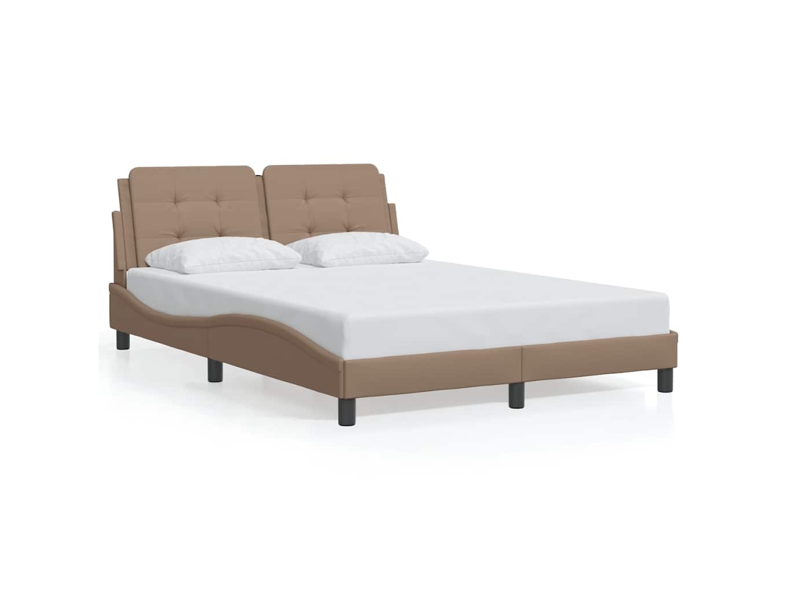 Estrutura de Cama Zadar Couro Artificial Cappuccino 120x200 cm