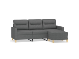 Maison Exclusive - Sofá De 3 Lugares Com Apoio De Pés 180 Cm Tecido Cinza-escuro