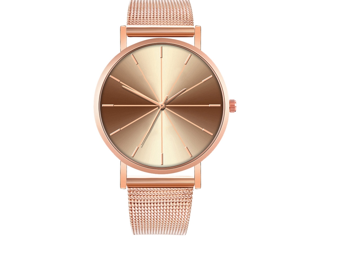 Relógio de Moda para Homem e Mulher Pulseira de Malha Dial Redondo Quartzo Casal