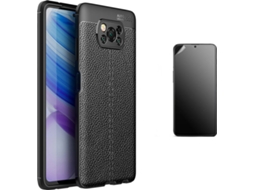 Kit Capa e Película Xiaomi Poco X3 Pro Ultimatte Rugged Leather Preto