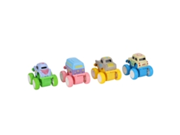 Primerox 4pcs Conjunto de Brinquedos de Carro de Mola Cartoon Q Versão Liga para Crianças 3+