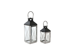 Postes de Iluminação Dkd Home Decor Cristal Preto Aço 18 X 18 X 43 Cm Moderno Cromado