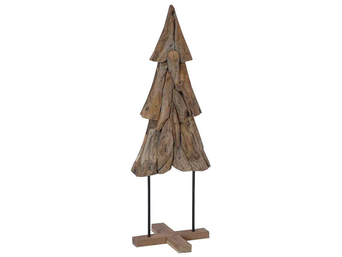 Conjunto 1 Decoração De Natal Vidaxl Castanho Madeira De Teca Maciça (121 Cm)