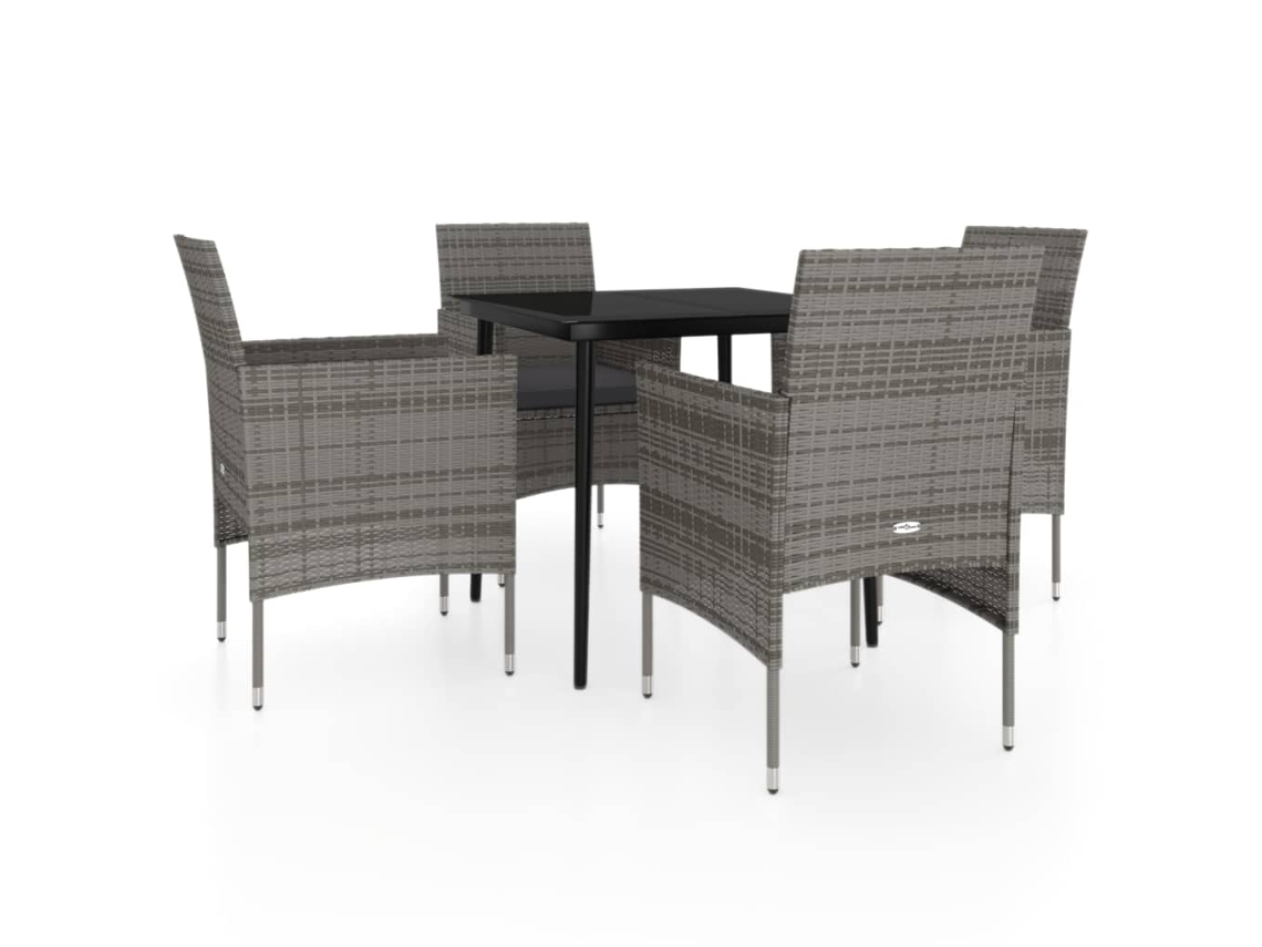 Garden Dining Set, Garden Dining Sets Vidaxl Cinzeto Rattan / Vime (80 Cm Table Length)
