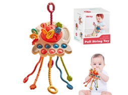 Primerox brinquedo de Atividade Polvo Corda Silicone Alimentar Habilidades Motoras Finais para Bebê