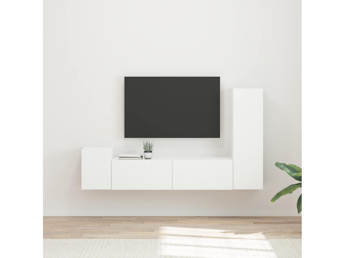 Vidaxl Conjunto De Móvel De Tv 4 Unid. Branco Derivados De Madeira