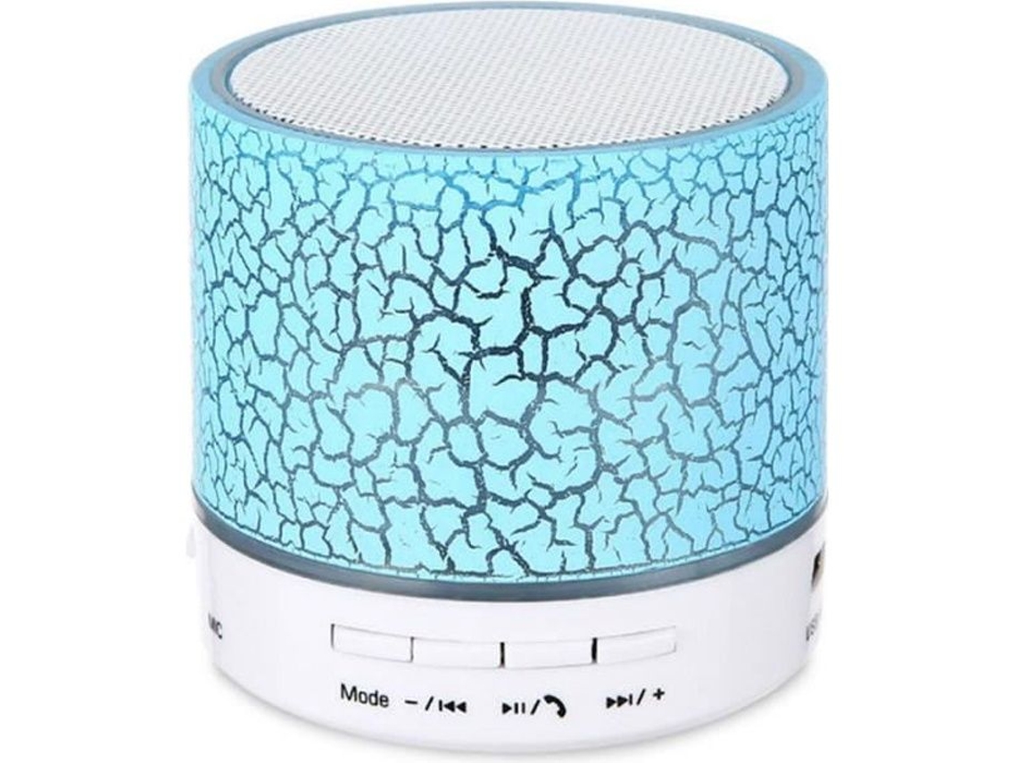 Lamchin Mini alto-falante Bluetooth, lindo alto-falante portátil sem fio LED branco com chamadas viva-voz, cartão TF, USB azul S/MARCA