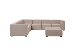 Sofá de jardim modular BELIANI Arezzo de Poliéster Creme 320x250x65