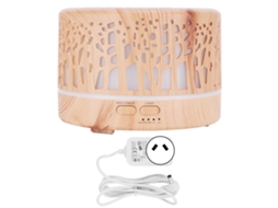 Umidificador de aroma LED colorido de 700 ml com luz noturna e difusor de aroma com textura de madeira, 100-240 V