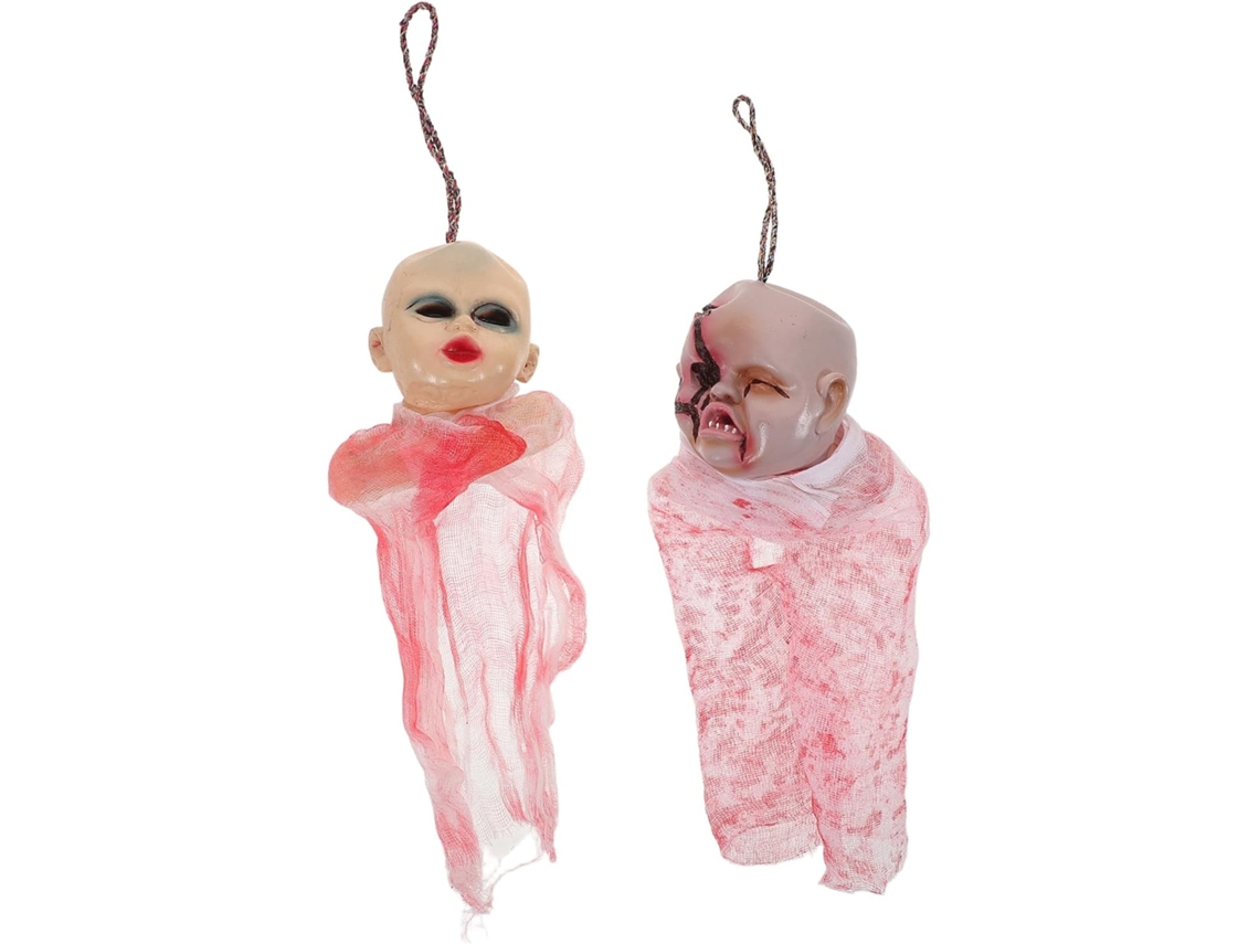 Kit de 2 Fantasmas Decorativos para Pendurar, Ideais para o Halloween no Jardim. Inclui um Pequeno Pingente de Fantasma CHABERLU