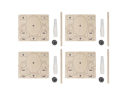 4pcs Kit Científico De Madeira Diy Modelo Canguru Saltador Magnético Para Crianças