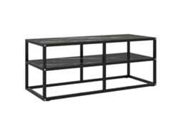 Vidaxl Móvel De Tv 100x40x40 Cm Vidro Mármore Preto