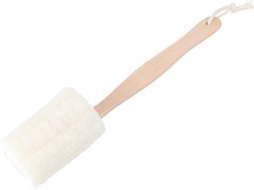 Escova Esfoliante Corporal Mikinona Em Madeira E Bucha Vegetal Com Cabo Longo, Espuma Rica E Fácil De Pendurar, Ideal