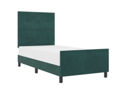 Cama Box com Cabeceira Verde escuro 80x200 cm Veludo MAISON EXCLUSIVE