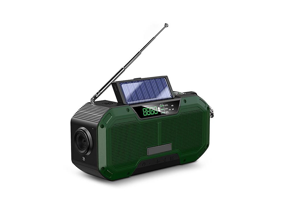 Rádio De Emergência Solar De Grande Capacidade De 2000 Mah Com Manivela, Verde Olysi Shop