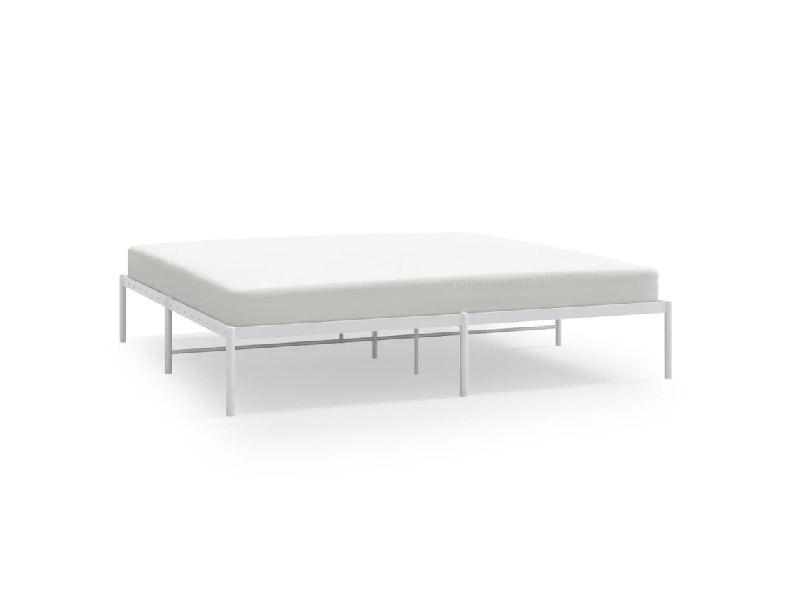 Bed Frame, Bed Frames Vidaxl Branco Aço (183 X 213 Cm)
