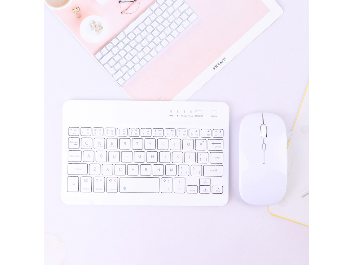 Conjunto De Teclado E Mouse Sem Fio Bluetooth Para Tablet E Computador Aquaforge