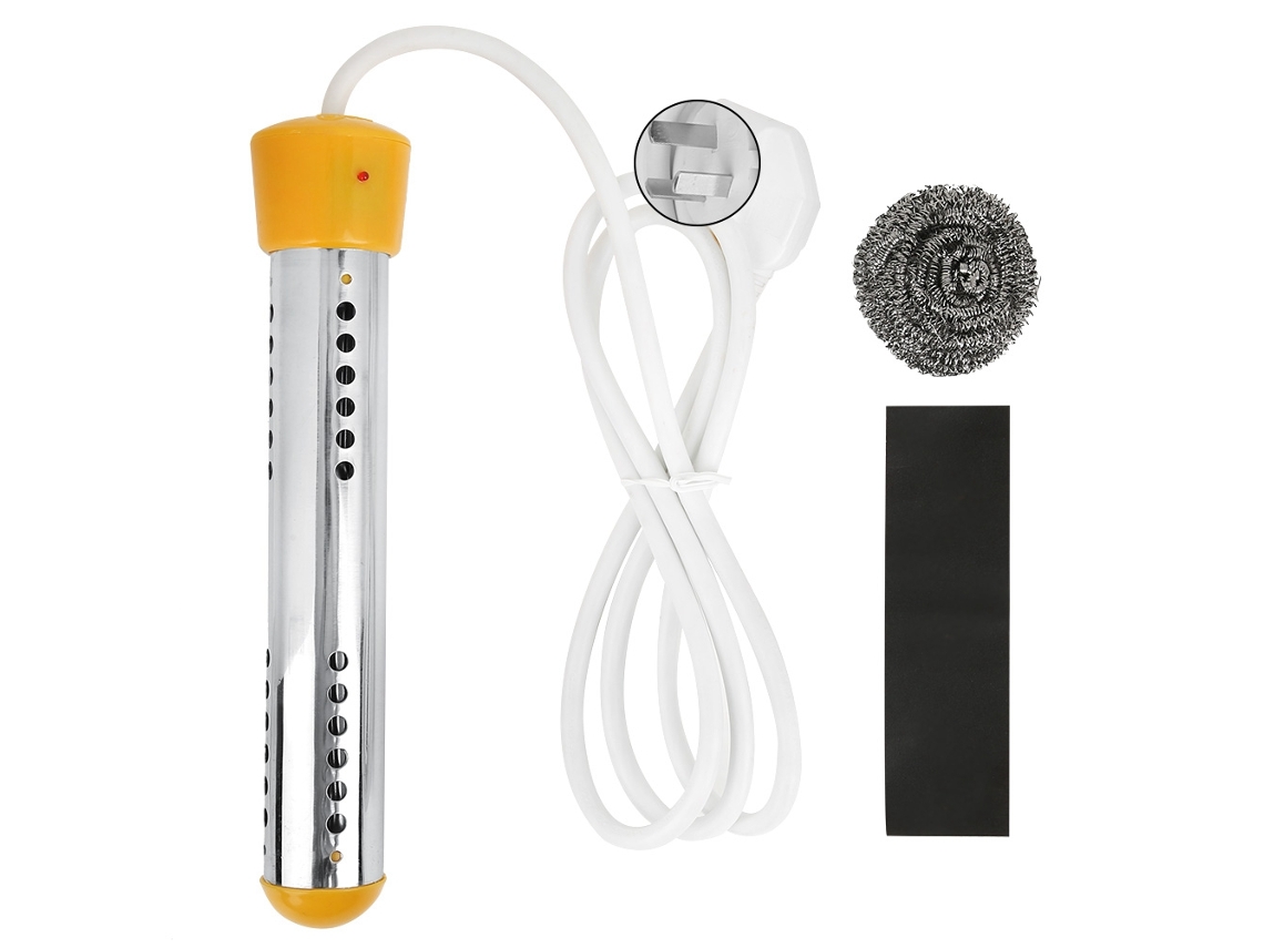 Aquecedor de imersão de alta potência de 2000 W e 1,5 m com plugue australiano de 220-240 V (amarelo, sem desligamento automático)