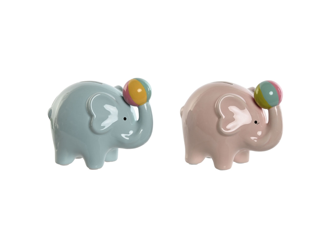 Mealheiro Home Esprit Dolomite Elefante 17 X 11 X 14,5 Cm (2 Unidades)