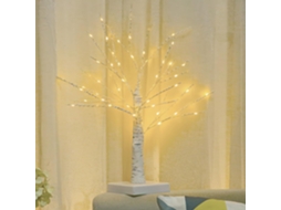 Enfeite Decorativo, Formato De Árvore De Bétula, 144 Leds, Funcionamento A Bateria, Para Casa, Mesa, Festas E Composição De Ambientes Sazonais