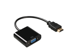 Conversor Hdmi Para Vga, Adaptador De Áudio Hd Preto Aquaforge