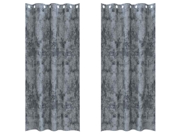 Conjunto 2 Cortinas De Veludo Vidaxl Cinzento Veludo (245 X 140 Cm)
