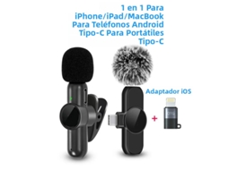 (compatível Com Type-c E Ios) Microfone De Lapela Sem Fio 2.4g, Com Cancelamento De Ruído, Compatível Com Vários Dispositivos.