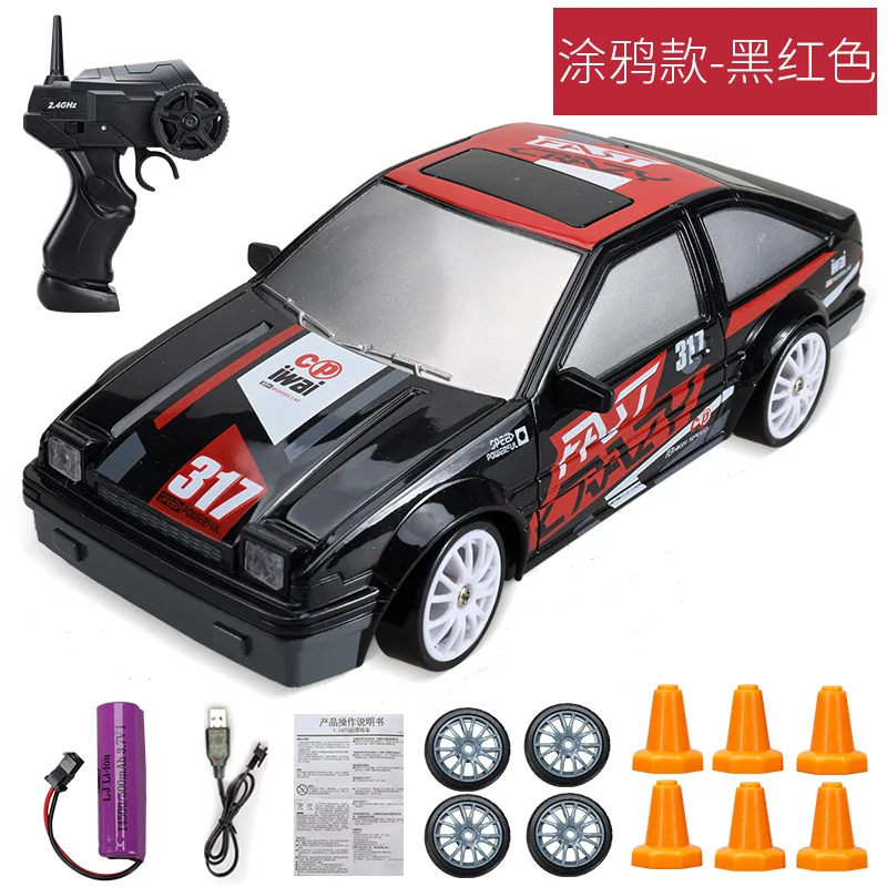 Carro De Drift Com Controle Remoto 2.4g, Tração Nas Quatro Rodas, Bateria De 3.7v 500mah.