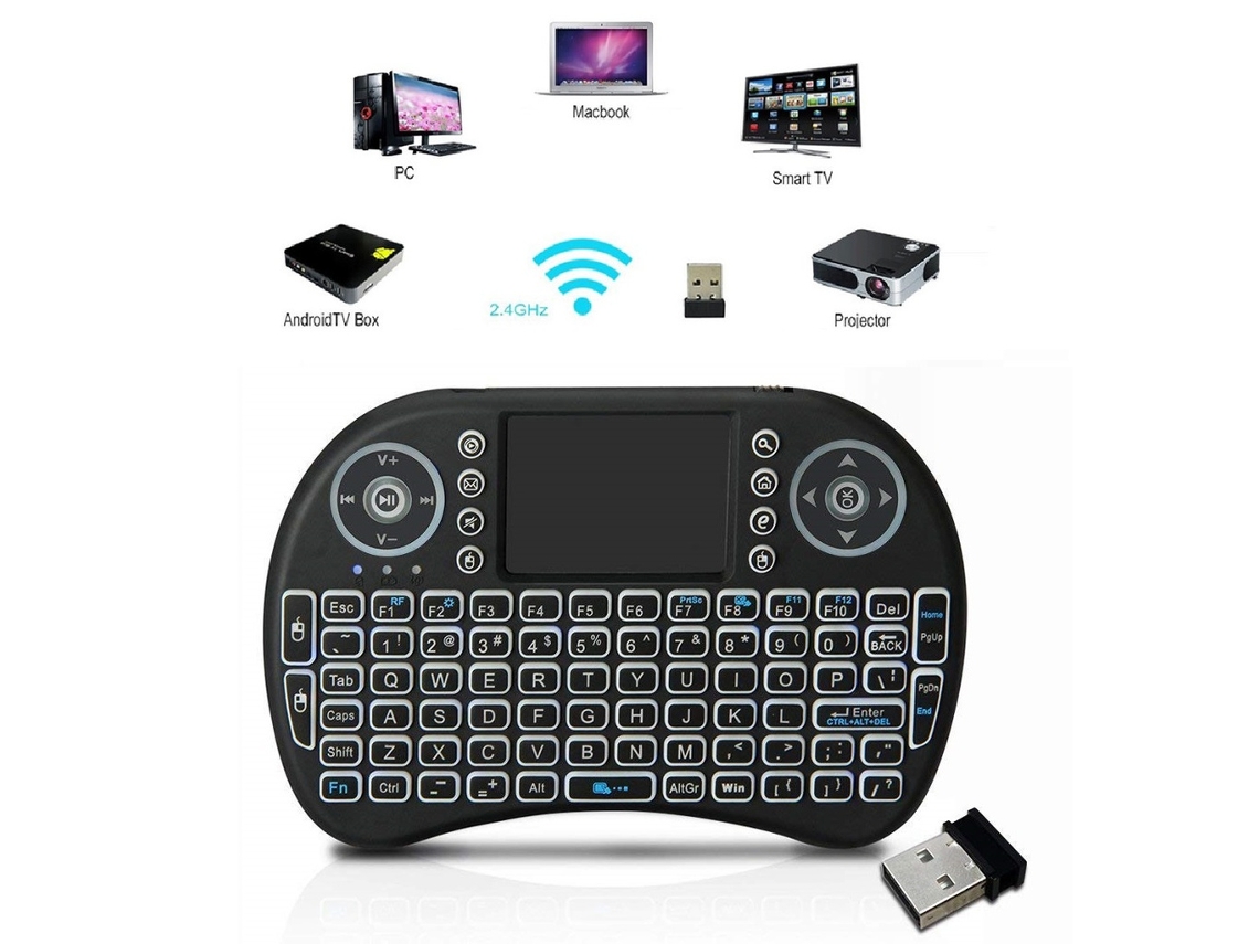 Teclado IPTV sem fio para PC e Android para TV Box X96mini/Max Slowmoose