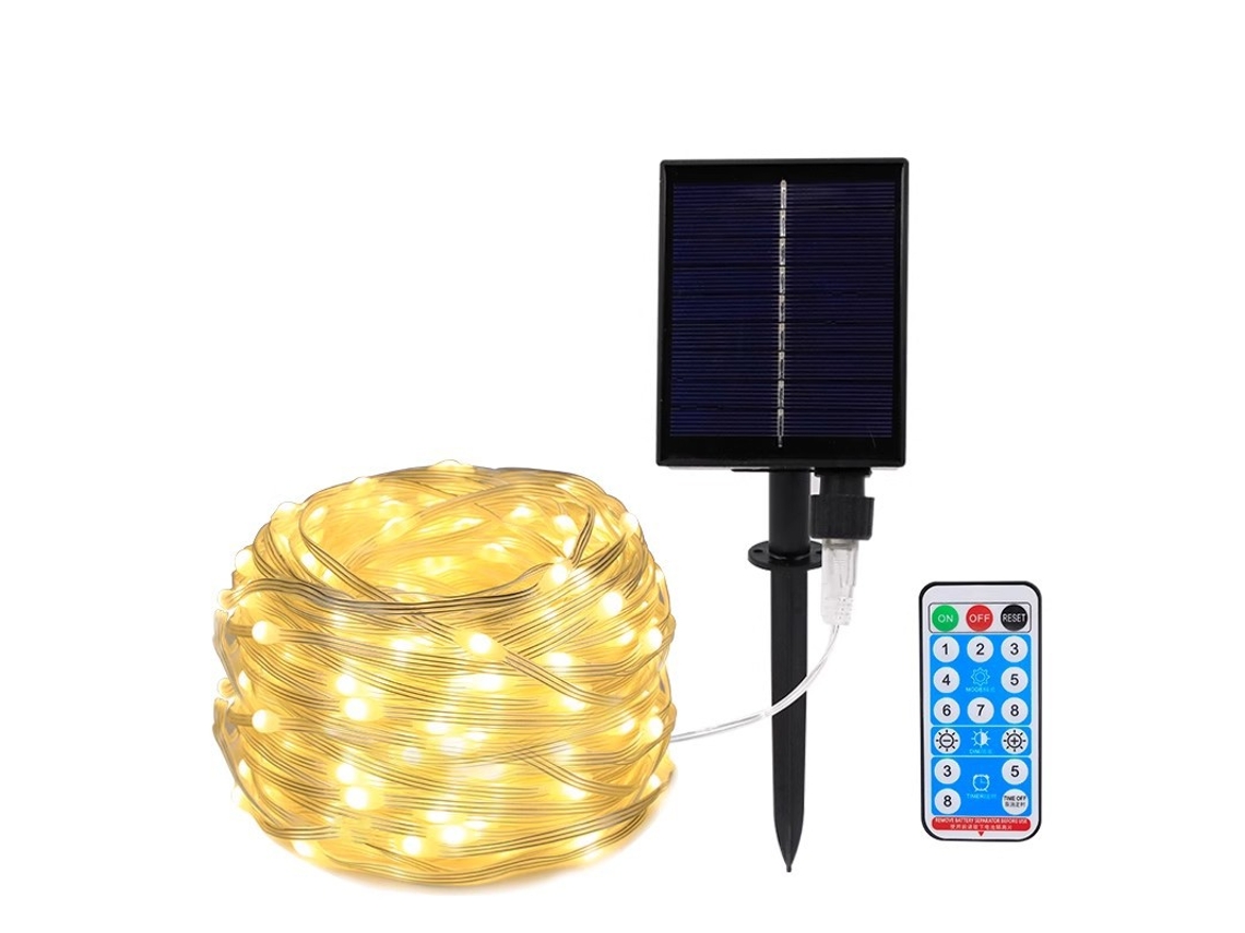 Luzes de Fadas Recarregáveis para Acampamento Led Solar 8M Portátil RNEMITERY