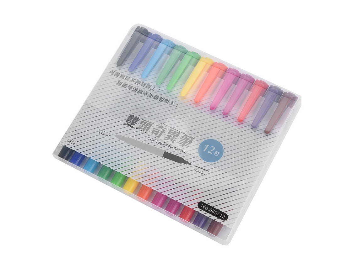 12 Peças De Rotuladores De Óleo Com Pontas Duplas Para Arte, Pintura Manual E Diy (12 Cores)
