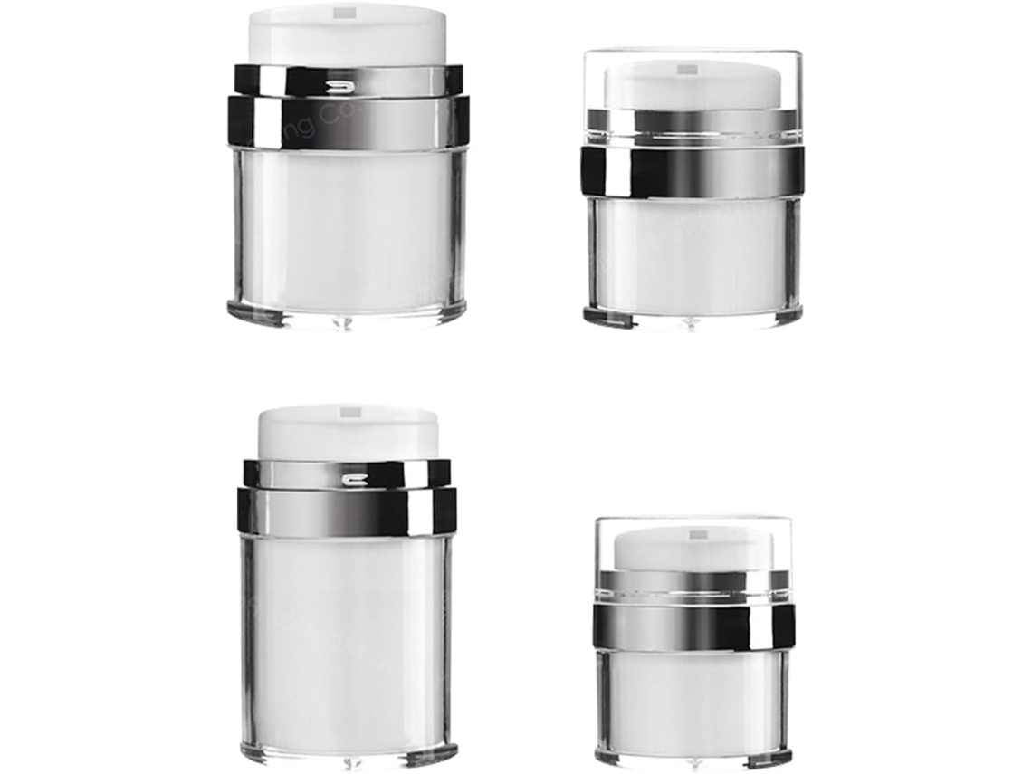 Conjunto De 4 Bombas Airless Acrílicas (15-100ml), À Prova De Vazamentos E Leves