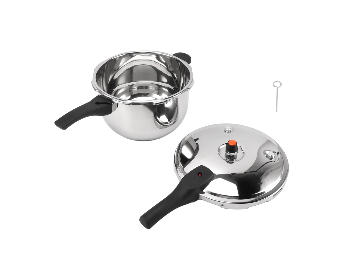 Laxiscreed Panela De Pressão 5l Em Inox Com Base Anti-explosão Compatível Com Indução E Chamas