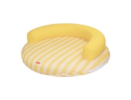 Colchão De Piscina Espreguiçadeira Insuflável Pvc Amarelo Flamingueo