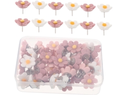 Tachinhas decorativas Shineofi, com estampa floral, 50 unidades, duráveis e seguras para quadrados de cortiça, ideais para