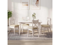 Vidaxl Almofadas De Assento 4 Pcs Creme 40 X 40 X 6 Cm Tecido