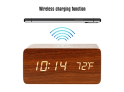Reloj Despertador Digital Con Cargador Inalámbrico Led Pantalla De Temperatura Para Mesa