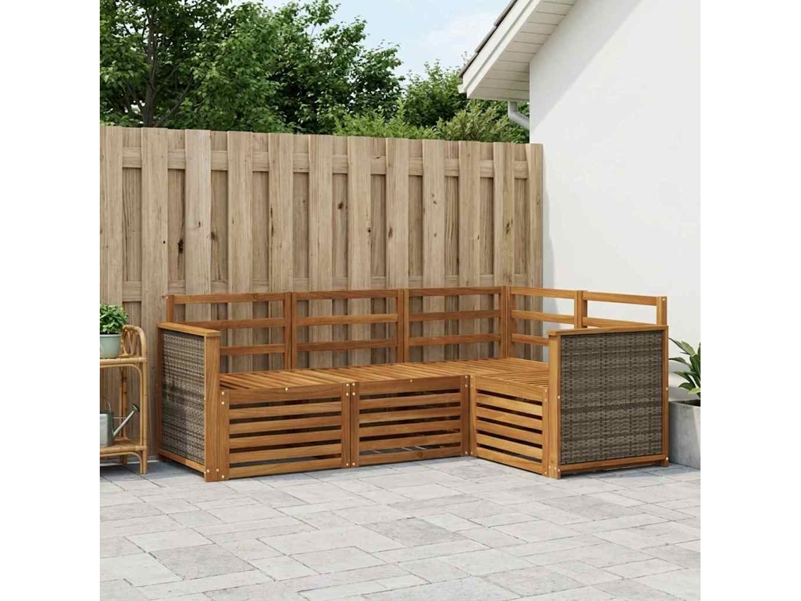 Vidaxl Conjunto De Sofás Para Exterior 4 Unid. Poliéster