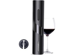 Abridor de Vinho Elétrico com Cortador de Selo, Funciona a Bateria CZHHMART (preto)