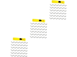 Conjunto de 3 grampeadores reutilizáveis com clipe de papel, dispensador de clipes para documentos e refil durável.