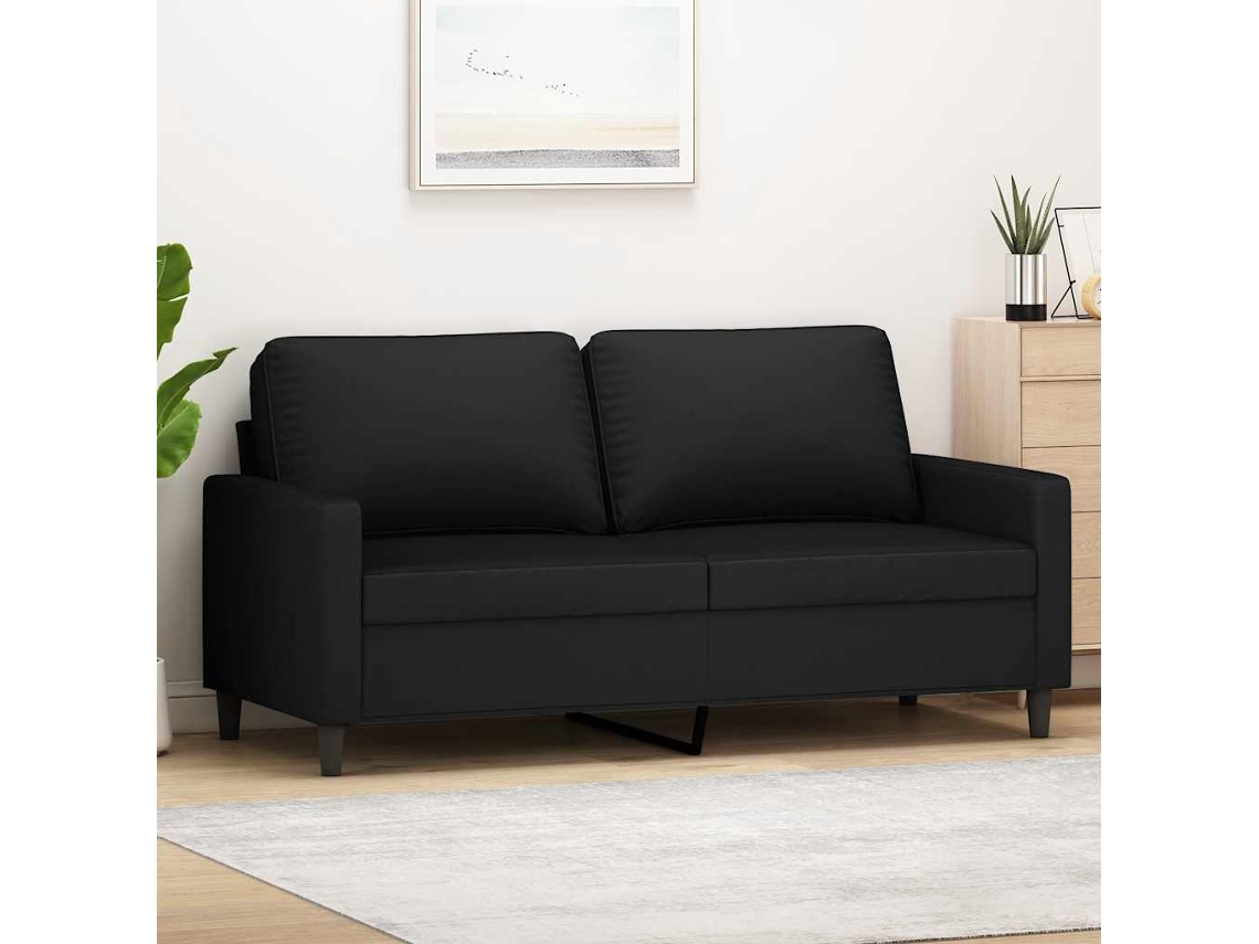 Vidaxl Sofá De 2 Lugares Veludo 140 Cm Preto